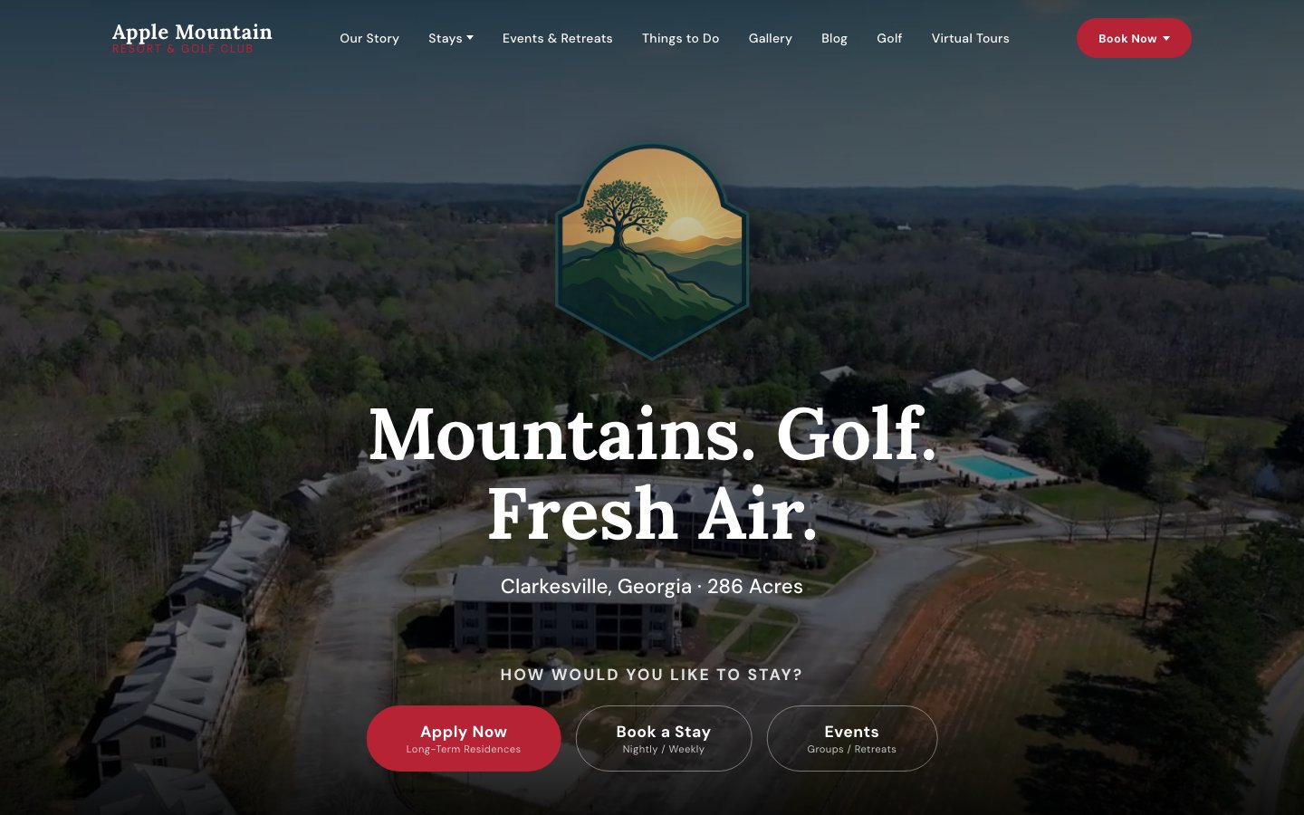 Apple Mountain Resort website